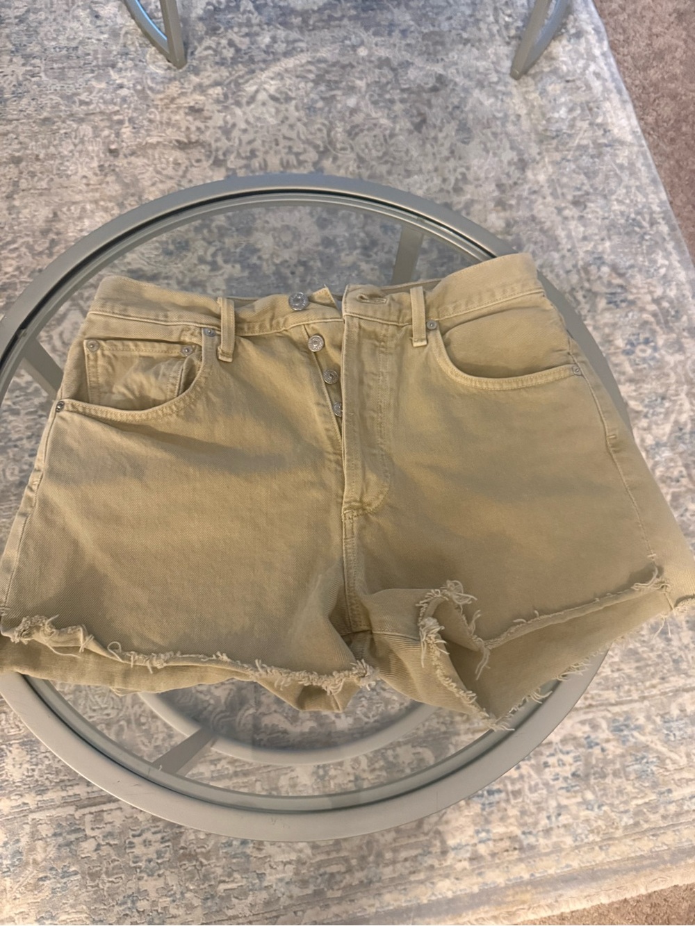 Citizens of Humanity Marlow High Rise Denim Shorts Size 26 Tan Khaki NWT